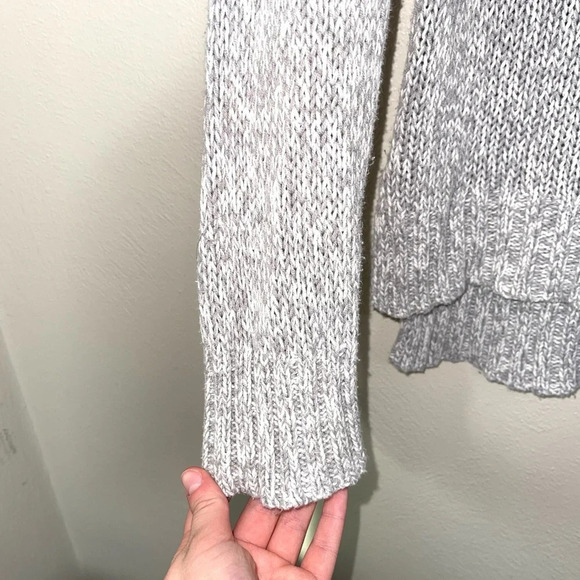 aerie Light Gray Marled Tight Knit Oversized Pullover Sweater Small Women’s - Picture 4 of 14
